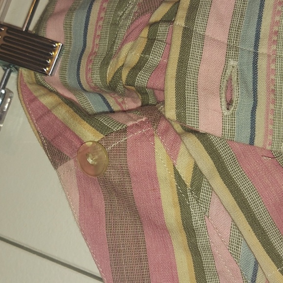 Rough Hewn Pink Multicolored Horizontal Striped Wrap Skirt Size 4 - Picture 6 of 13